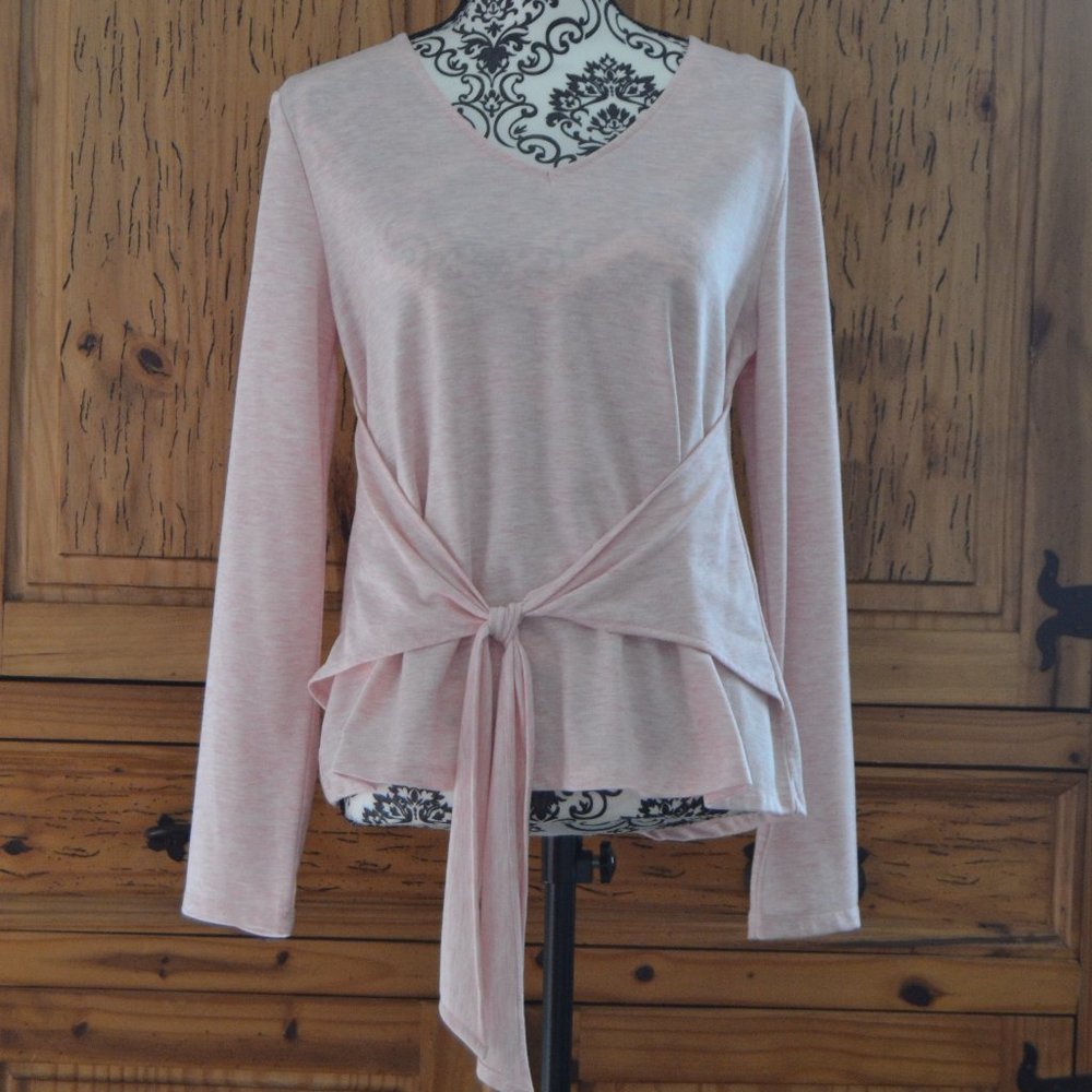 A New Day pink tie front soft blouse